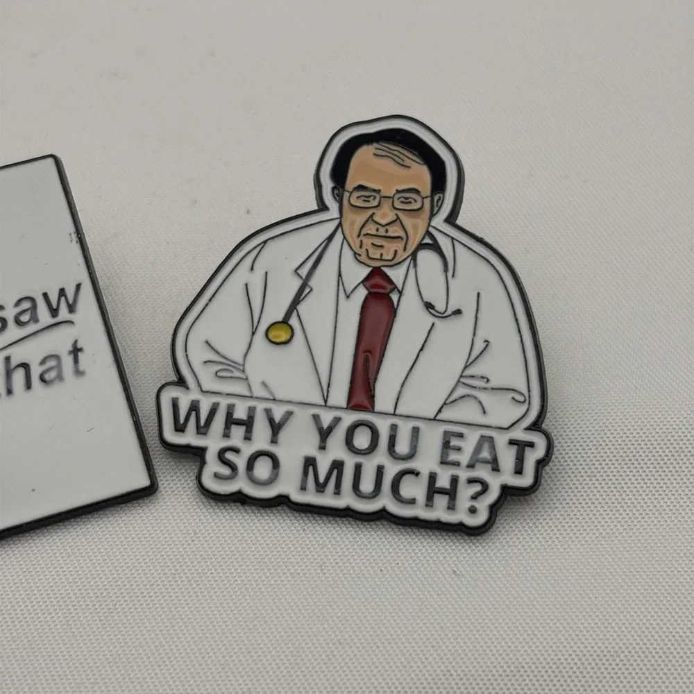 Set‎ Of 2 Dr Now My 600lb Life Novelty Funny Lapel Hat Pins